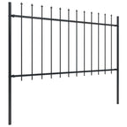 Vidaxl tuinhek met speerpunt staal 714,5x100 cm zwart