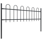 Vidaxl tuinhek met ringtop staal 537x60 cm zwart