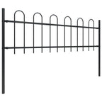 Vidaxl tuinhek met ringtop staal 714,5x60 cm zwart