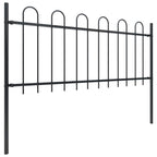 Vidaxl tuinhek met ringtop staal 714,5x80 cm zwart