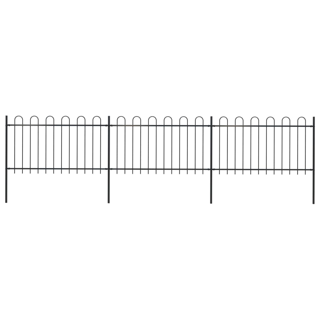 Vidaxl tuinhek met ringtop staal 537x100 cm zwart
