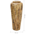 Vidaxl decoratievaas 40x100 cm massief teakhout