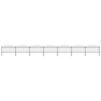 VidaXL Tuinhek met speren bovenkant (1,25-1,5)x11,9 m staal zwart