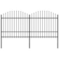 Vidaxl tuinhek met speerpunt staal 359x175 cm zwart