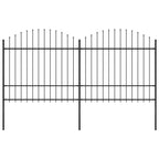 Vidaxl tuinhek met speerpunt staal 359x175 cm zwart