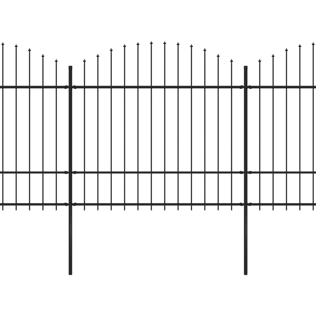 Vidaxl tuinhek met speerpunt staal 359x175 cm zwart
