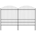 VidaXL Tuinhek met speren bovenkant (1,75-2)x3,4 m staal zwart
