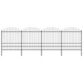 VidaXL Tuinhek met speren bovenkant (1,75-2)x6,8 m staal zwart
