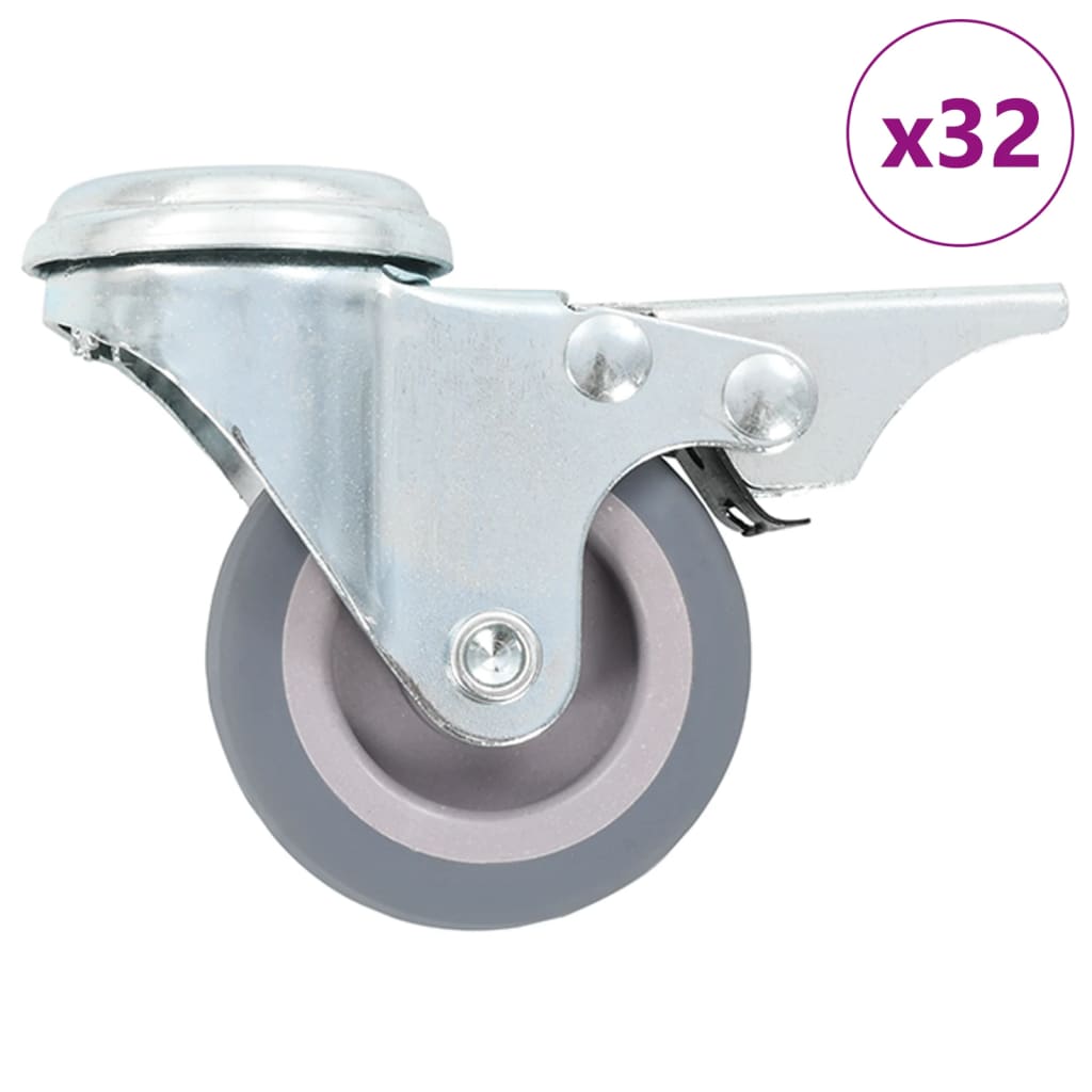 VidaXL 32 st Zwenkwielen met boutgaten 50 mm