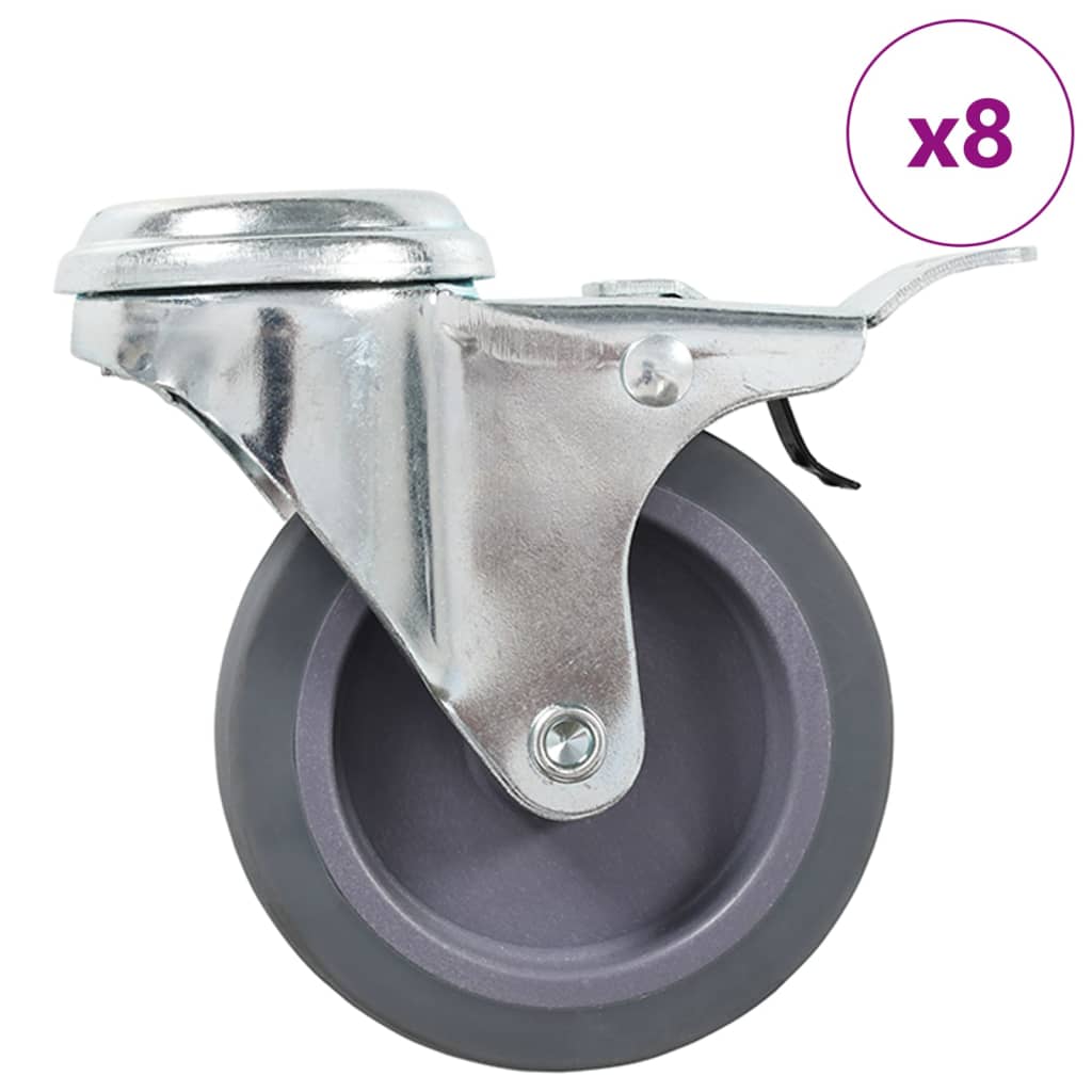 VidaXL 8 st Zwenkwielen met boutgaten 75 mm
