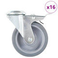 VidaXL 16 st Zwenkwielen met boutgaten 100 mm