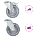 VidaXL 12 st Zwenkwielen met boutgaten 100 mm