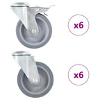 VidaXL 12 st Zwenkwielen met boutgaten 100 mm
