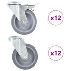 Vidaxl 24 st zwenkwielen met boutgaten 100 mm
