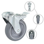Vidaxl 24 st zwenkwielen met boutgaten 100 mm