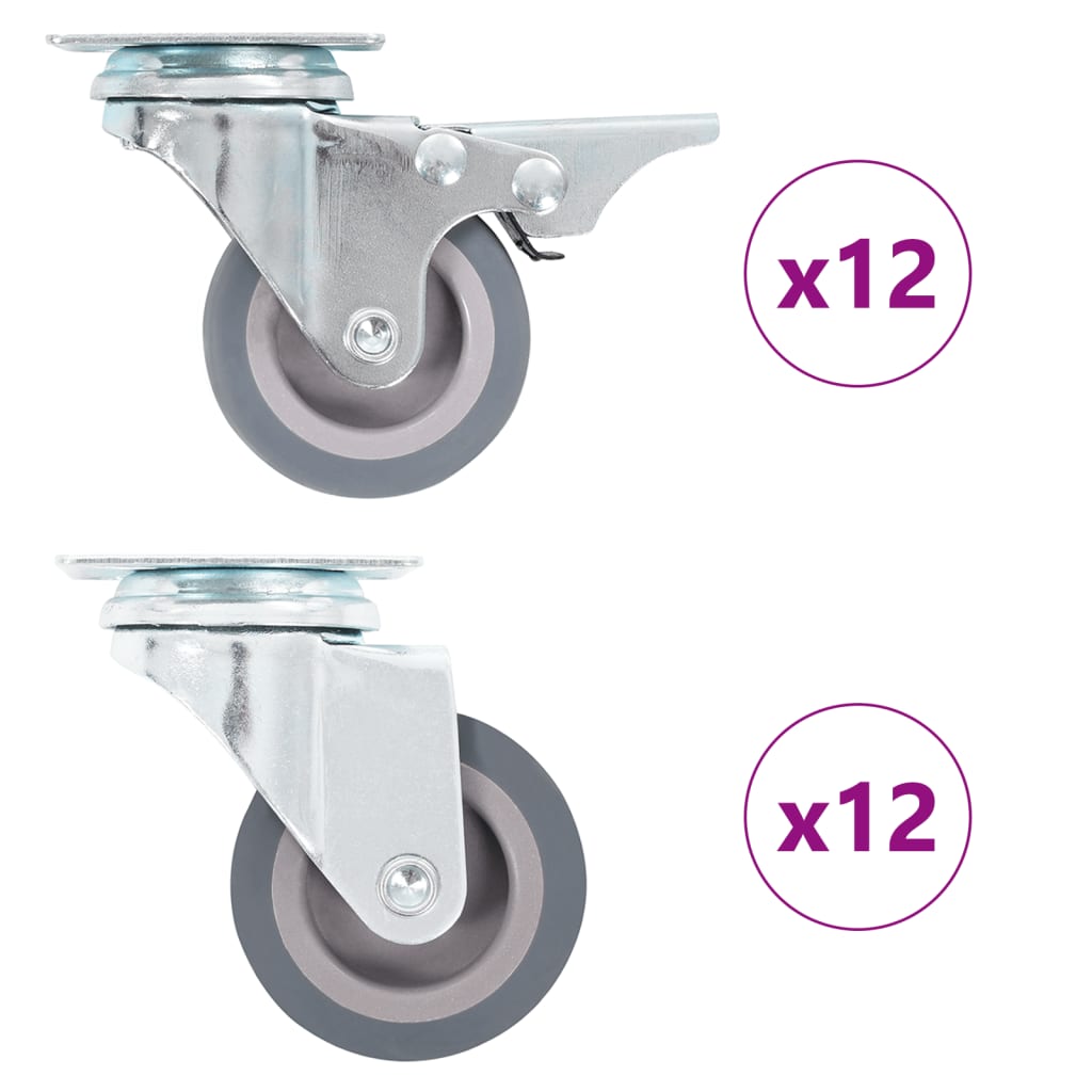 Vidaxl 24 st zwenkwielen 50 mm