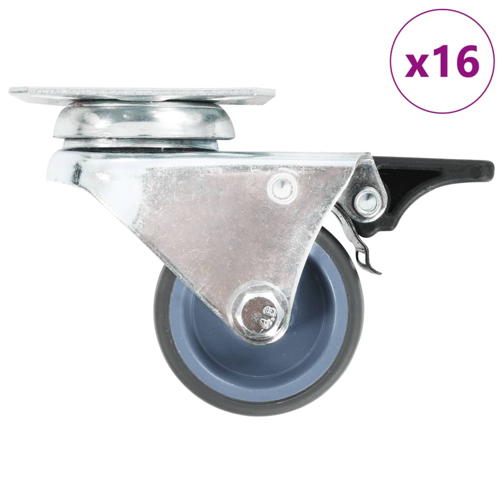 Vidaxl 16 st zwenkwielen dubbel 50 mm