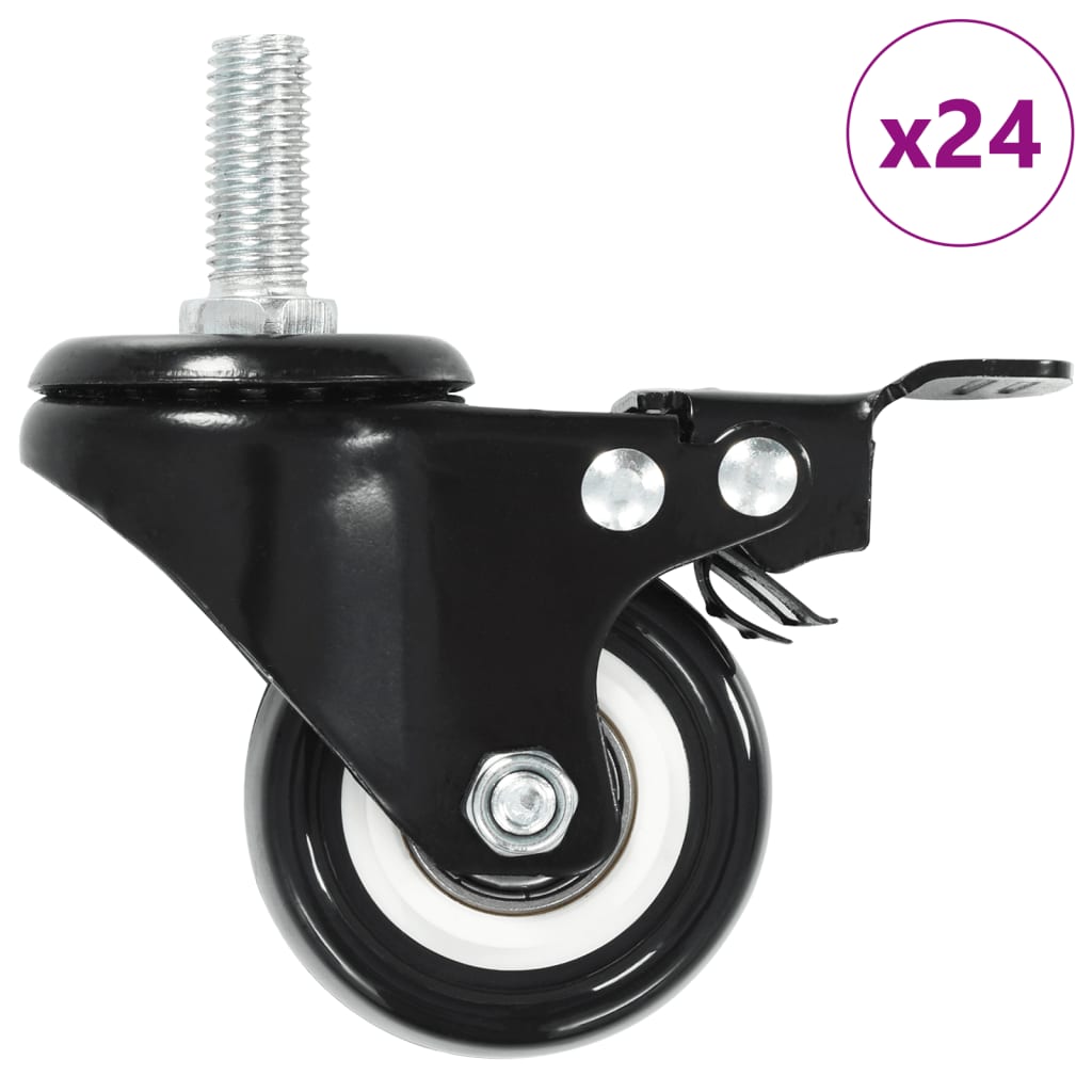 VidaXL Zwenkwielen 24 st met remmen 50 mm
