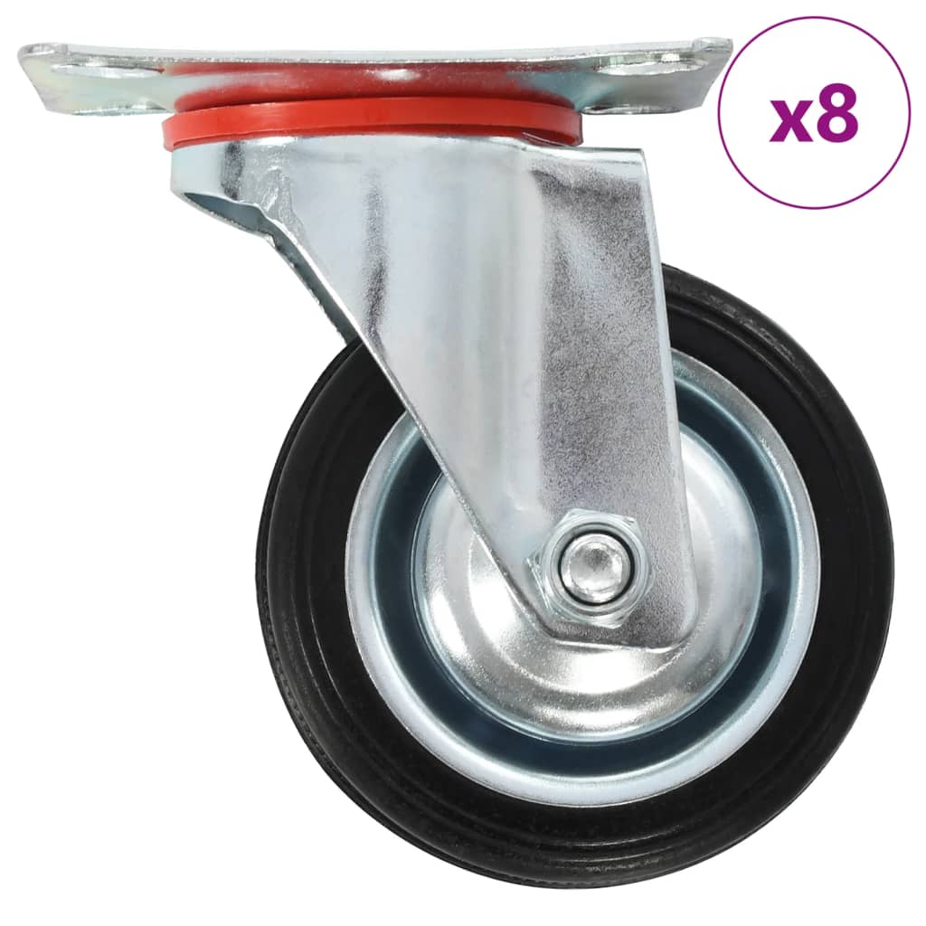 VidaXL 8 st Zwenkwielen 75 mm