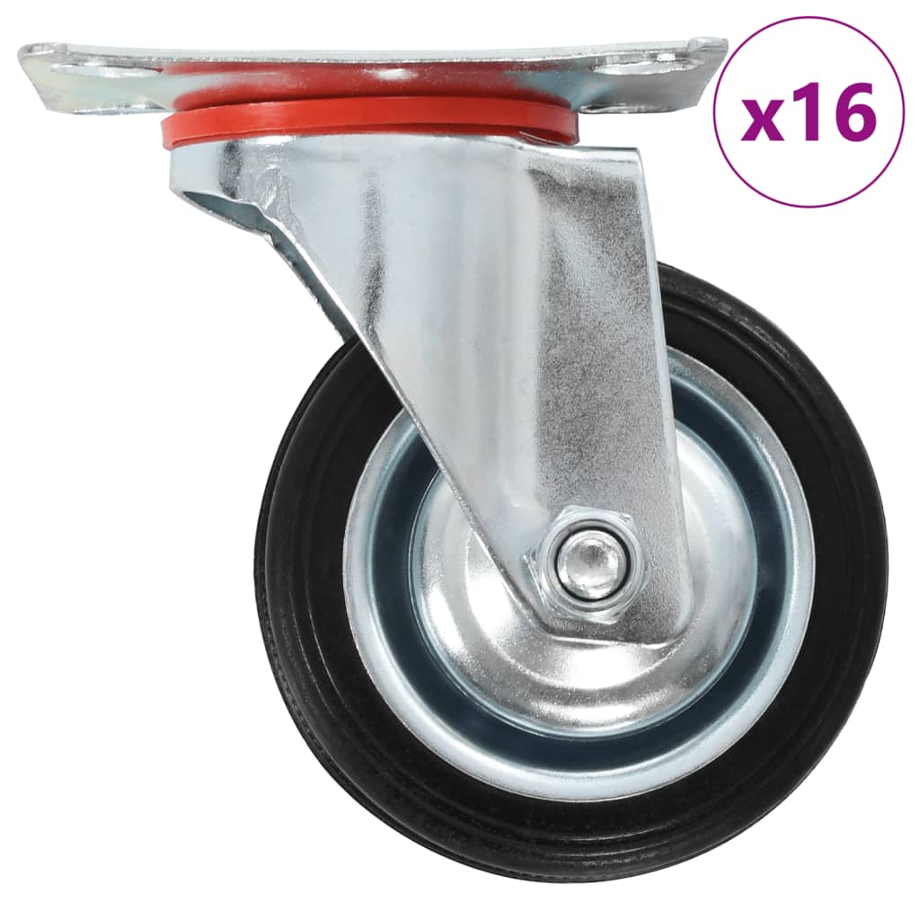 VidaXL 16 st Zwenkwielen 75 mm