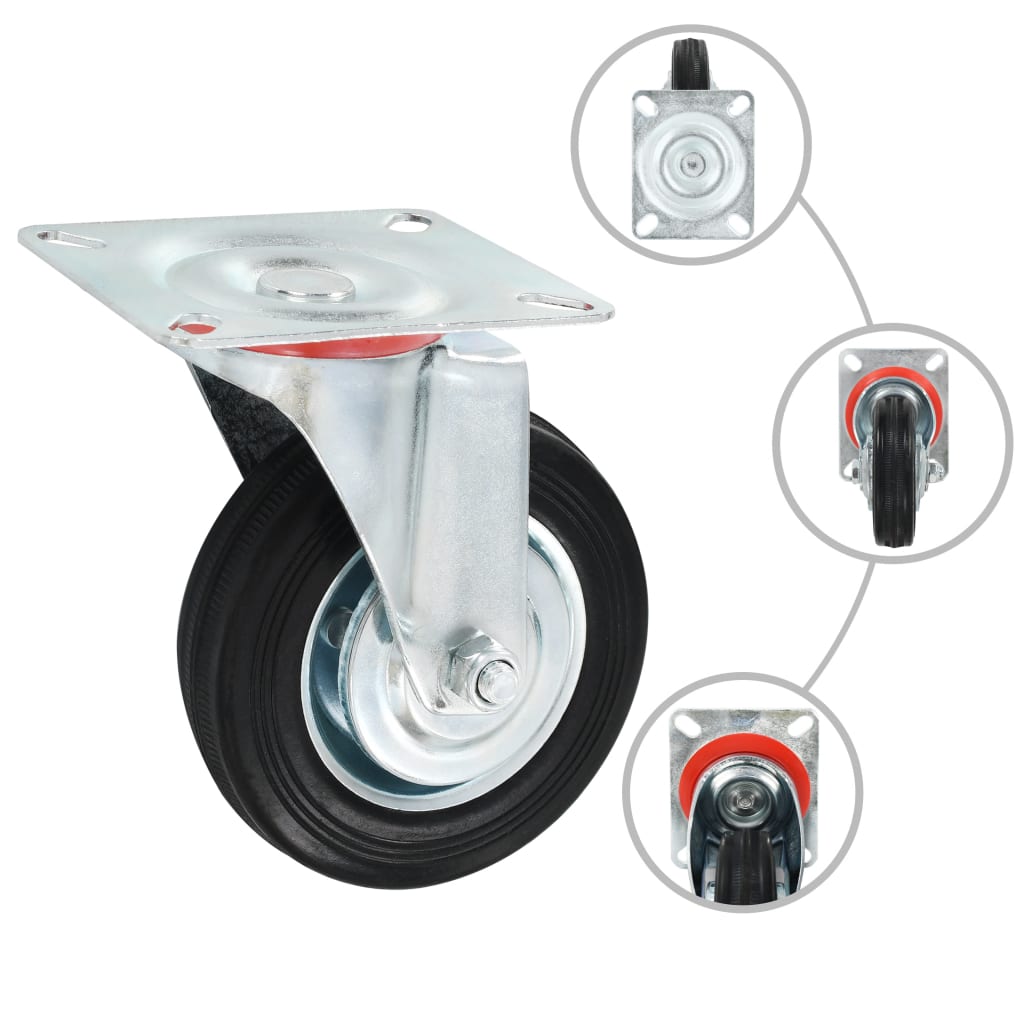 Vidaxl 8 st zwenkwielen 100 mm
