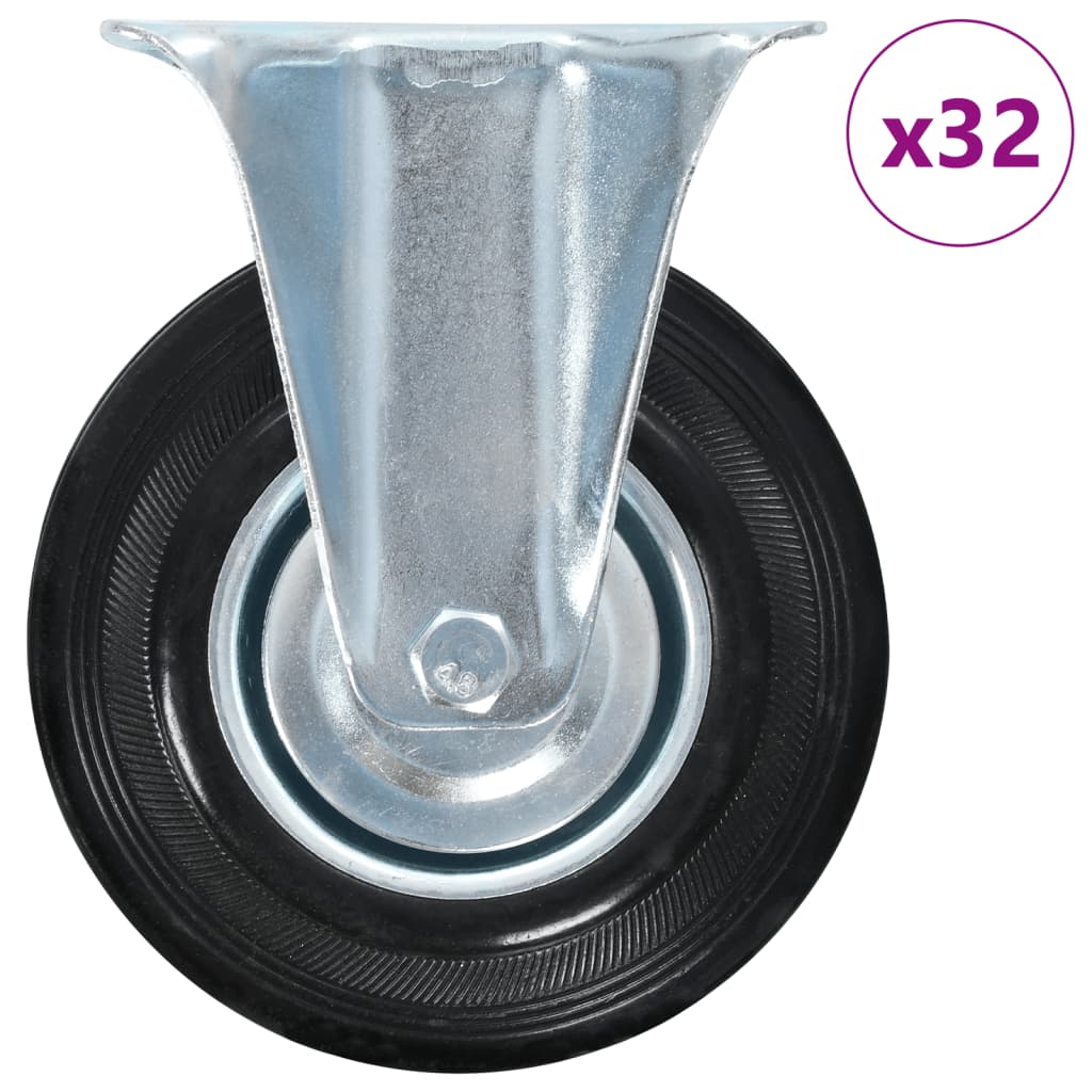 VidaXL 32 st Wielen vast 125 mm
