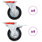 Vidaxl 8 st zwenkwielen 100 mm