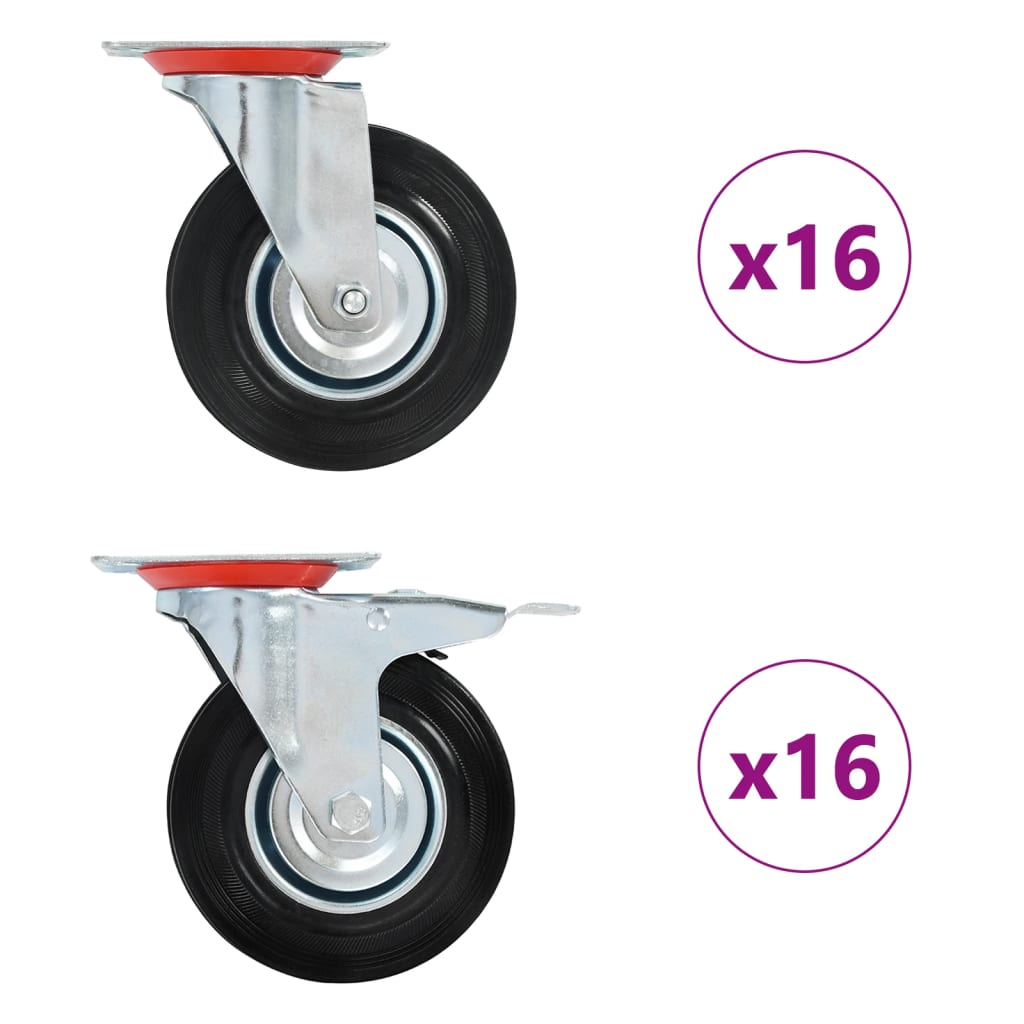 VidaXL 32 st Zwenkwielen 125 mm
