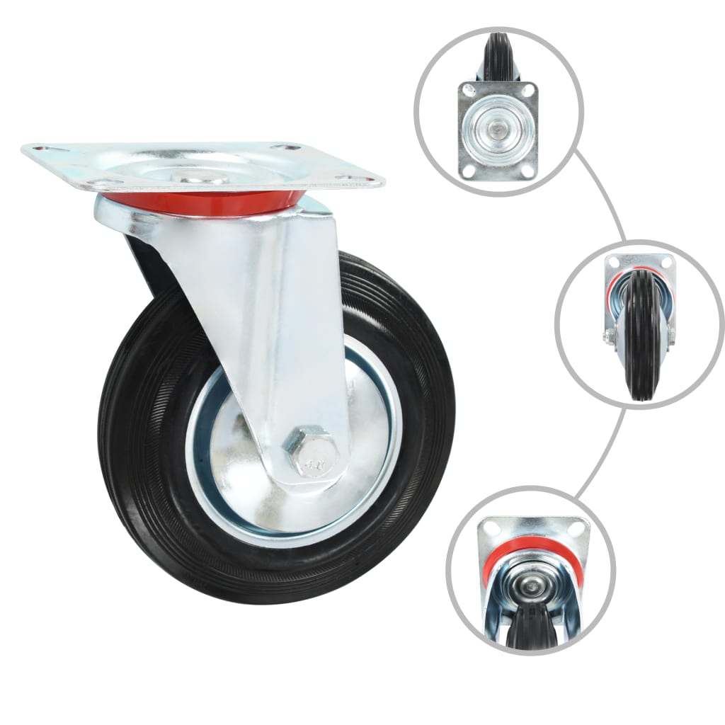 Vidaxl 8 st zwenkwielen 160 mm