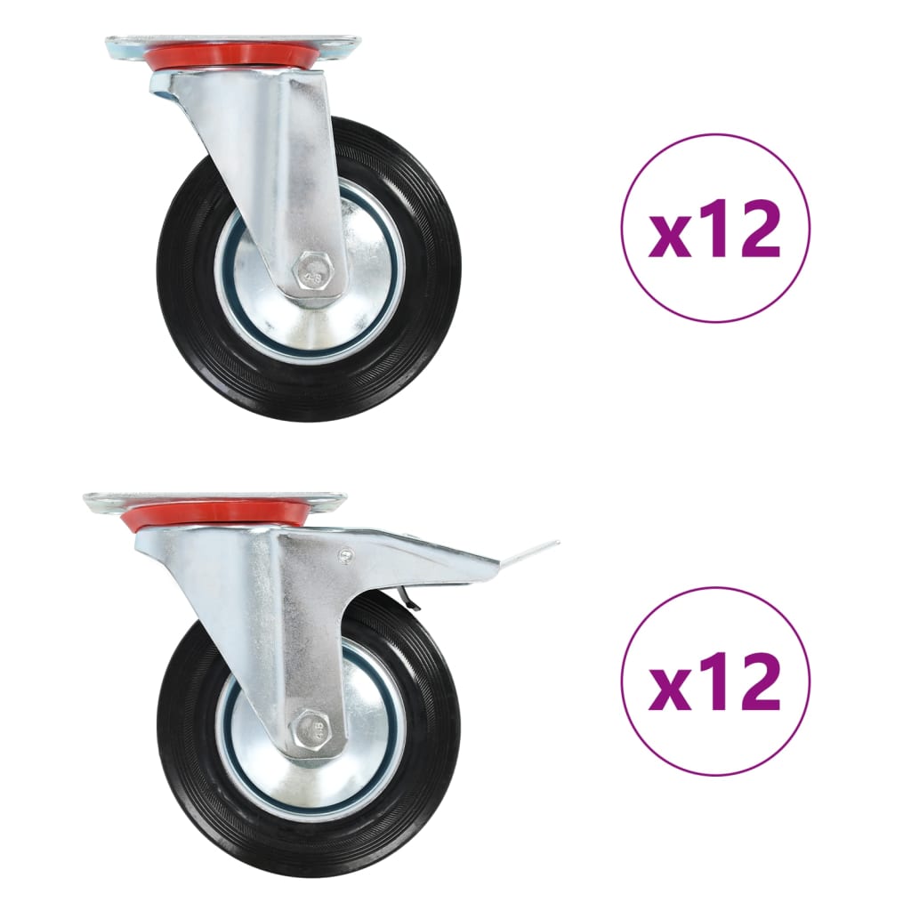 VidaXL 24 st Zwenkwielen 160 mm