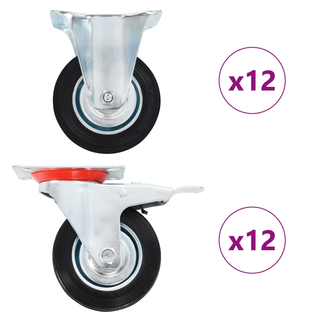 VidaXL 24 st Wielen 100 mm