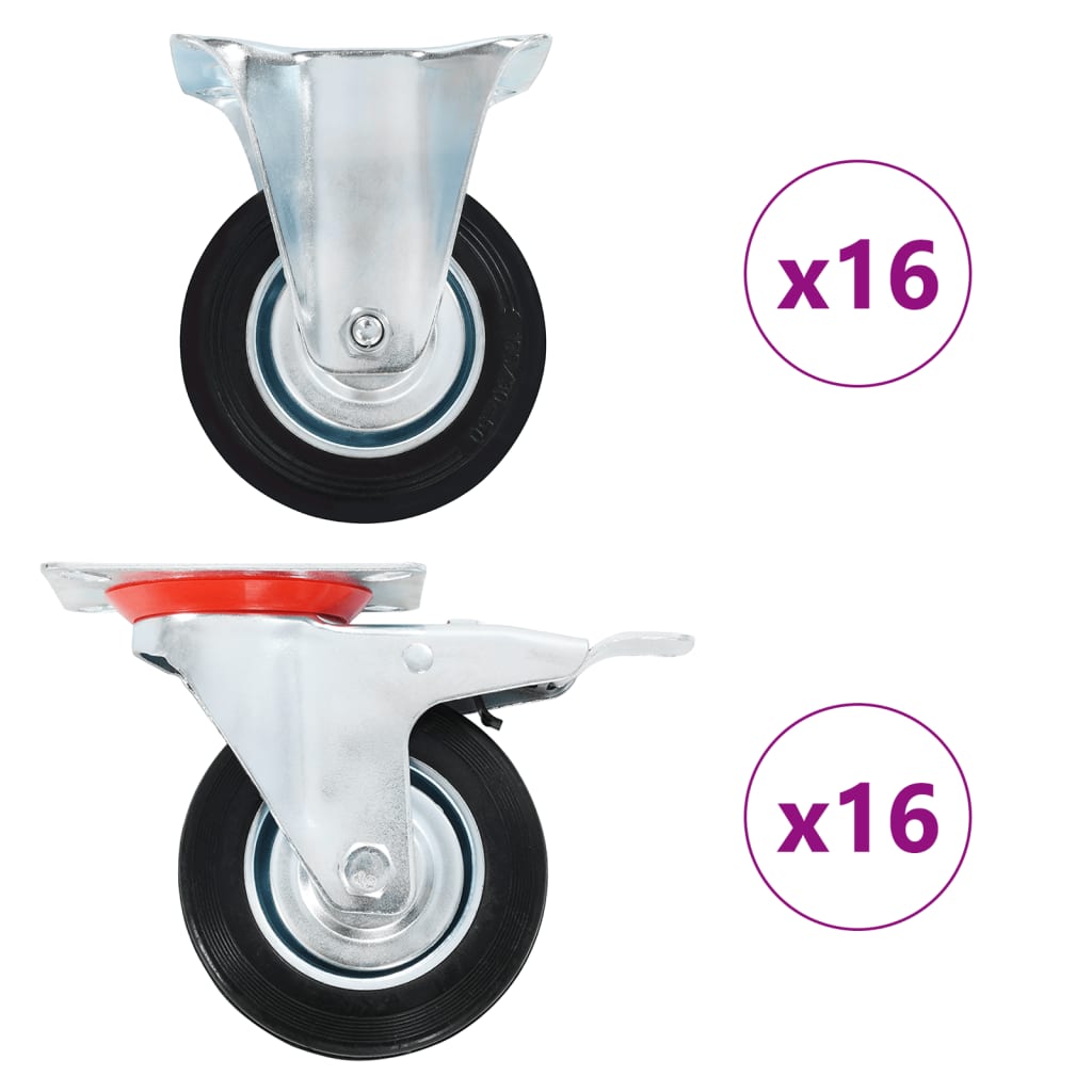 VidaXL 32 st Wielen 100 mm