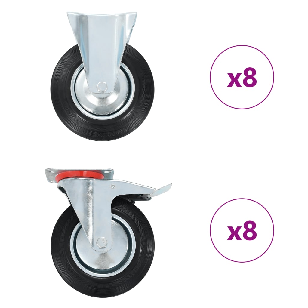 VidaXL 16 st Wielen 200 mm