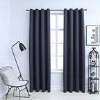 Vidaxl gordijnen verduisterend met ringen 2 st 140x245 cm antraciet