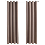 Vidaxl gordijn verduisterend met metalen ringen 2 st 140x245 cm taupe