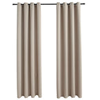 Vidaxl gordijn verduisterend met metalen ringen 2 st 140x225 cm beige