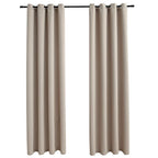 Vidaxl gordijn verduisterend met metalen ringen 2 st 140x245 cm beige