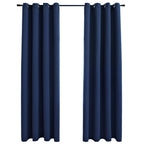 Vidaxl gordijn verduisterend met metalen ringen 2 st 140x175 cm blauw