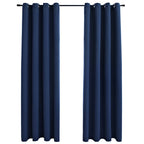 Vidaxl gordijn verduisterend met metalen ringen 2 st 140x225 cm blauw
