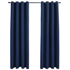 Vidaxl gordijn verduisterend met metalen ringen 2 st 140x245 cm blauw