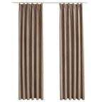 Vidaxl gordijnen verduisterend met haken 2 st 140x175 cm taupe