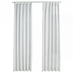 Vidaxl gordijnen verduisterend met haken 2 st 140x245 cm gebroken wit