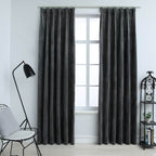 Vidaxl gordijnen verduisterend 2 st met haken 140x175 cm fluweel antraciet