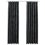 Vidaxl gordijnen verduisterend 2 st met haken 140x225 cm fluweel antraciet