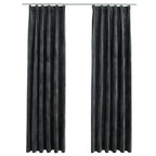 Vidaxl gordijnen verduisterend 2 st met haken 140x245 cm fluweel antraciet