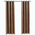Vidaxl gordijn verduisterend met ringen 2 st 140x245 cm fluweel beige