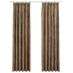 Vidaxl gordijnen verduisterend 2 st met haken 140x175 cm fluweel beige