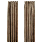 Vidaxl gordijnen verduisterend 2 st met haken 140x245 cm fluweel beige