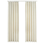 Vidaxl gordijnen verduisterend 2 st met haken 140x175 cm fluweel crème