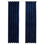 Vidaxl gordijnen verduisterend 2 st met haken 140x175 cm fluweel blauw